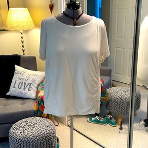 Talbots rouched dressed up tshirt type blouse DONATED